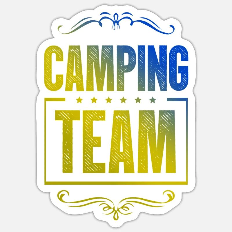 Équipe de camping - Sticker taille S (10 x 10 cm) - blanc mat