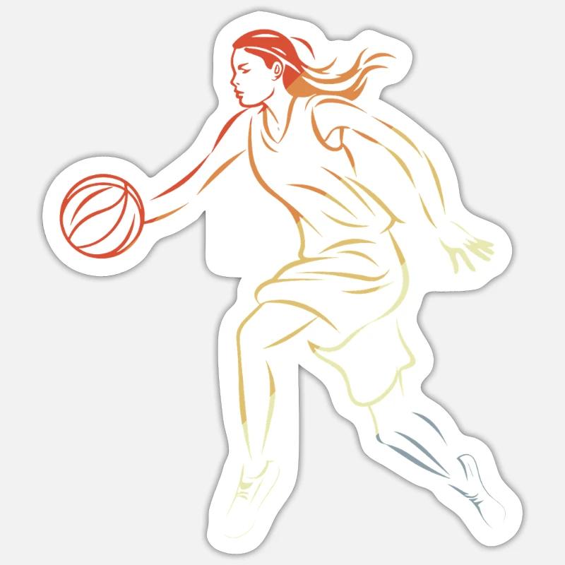 Basketteuse Sticker taille S (10 x 10 cm)