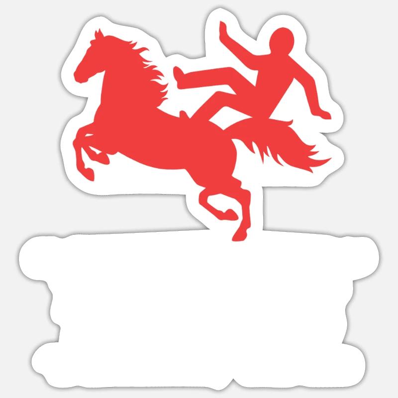 Courses de chevaux - Sticker taille S (10 x 10 cm) - blanc mat