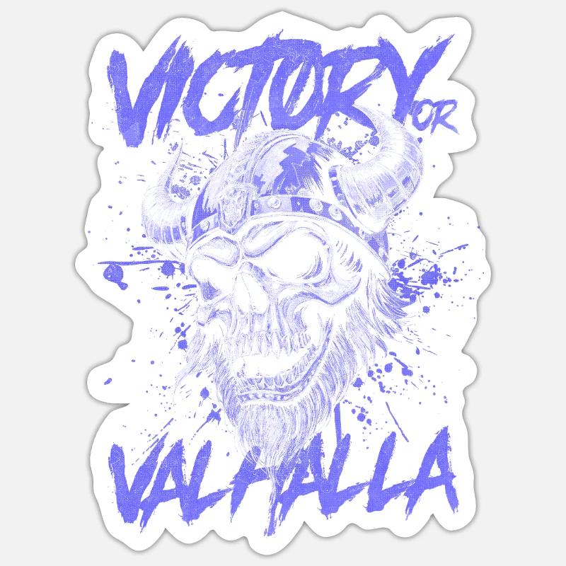 Nordischer Wikingersieg oder Walhalla - Sticker Größe S (10 x 10 cm) - Mattweiß