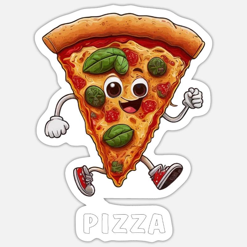 PIZZA - Sticker formato S (10 x 10 cm) - bianco opaco