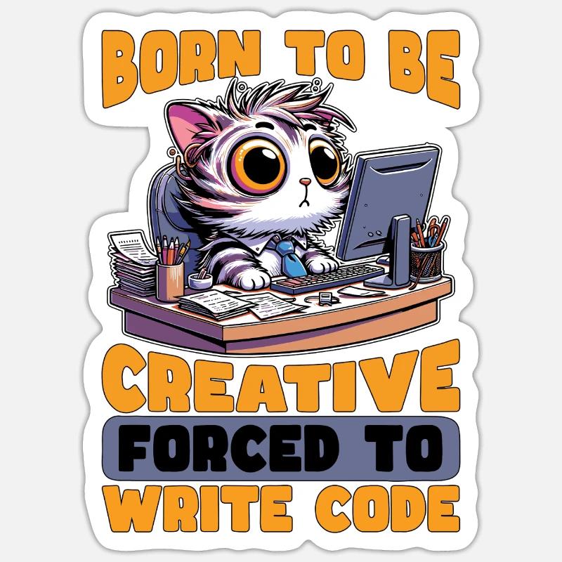Programmatore Nato Per Essere Sviluppatore Web Creativo Programmatore - Sticker formato S (10 x 10 cm) - bianco opaco