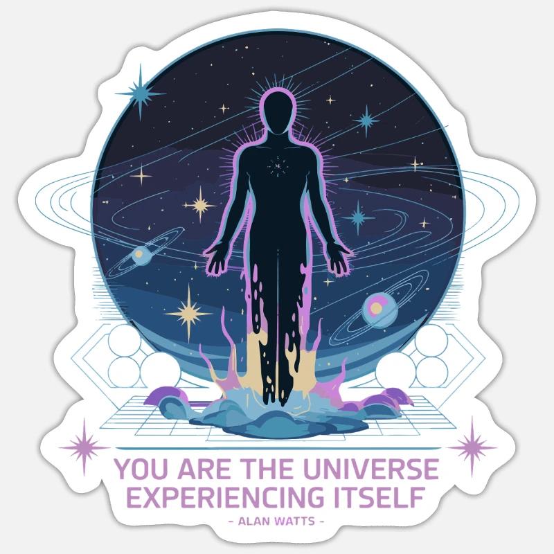 Celestial Being | Alan Watts Quote Design Sticker size S (10 x 10 cm)