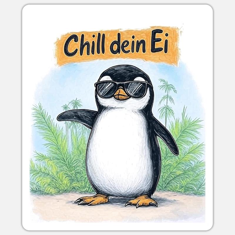 Chill dein Ei - Sticker Größe S (10 x 10 cm) - Mattweiß