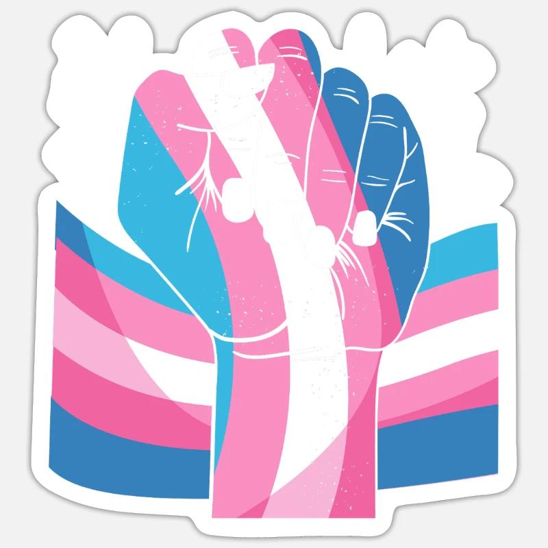 Transgender Trans LGBT Pride - Sticker Größe S (10 x 10 cm) - Mattweiß