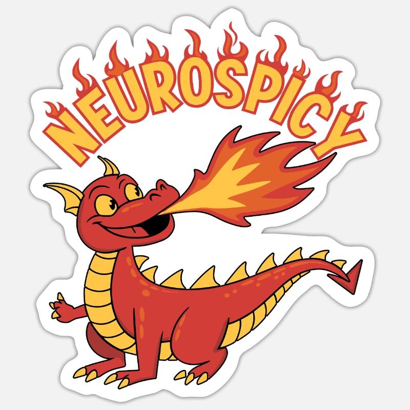 Neurospicy - Sticker size S (10 x 10 cm) - white matte