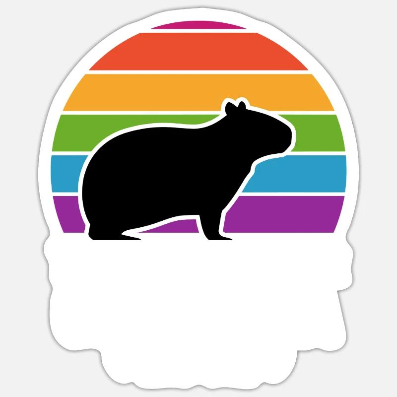 Capybara - Sticker Größe S (10 x 10 cm) - Mattweiß
