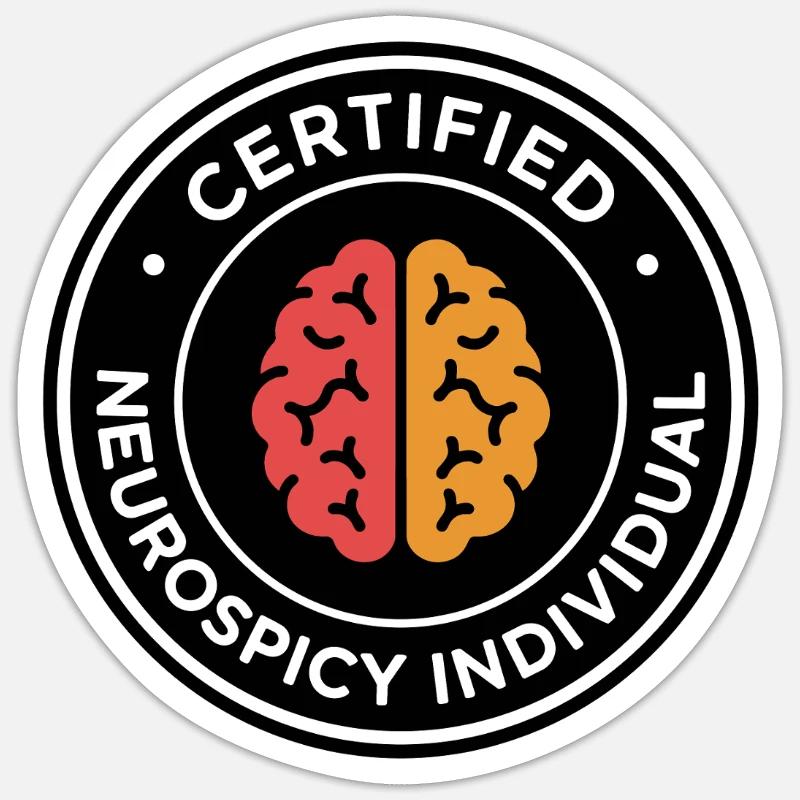 Neurospicy - Sticker size S (10 x 10 cm) - white matte
