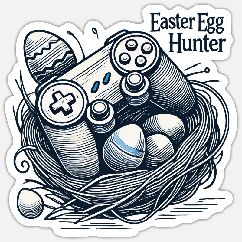 Osterei Jäger Gaming Controller Design Sticker Größe S (10 x 10 cm)