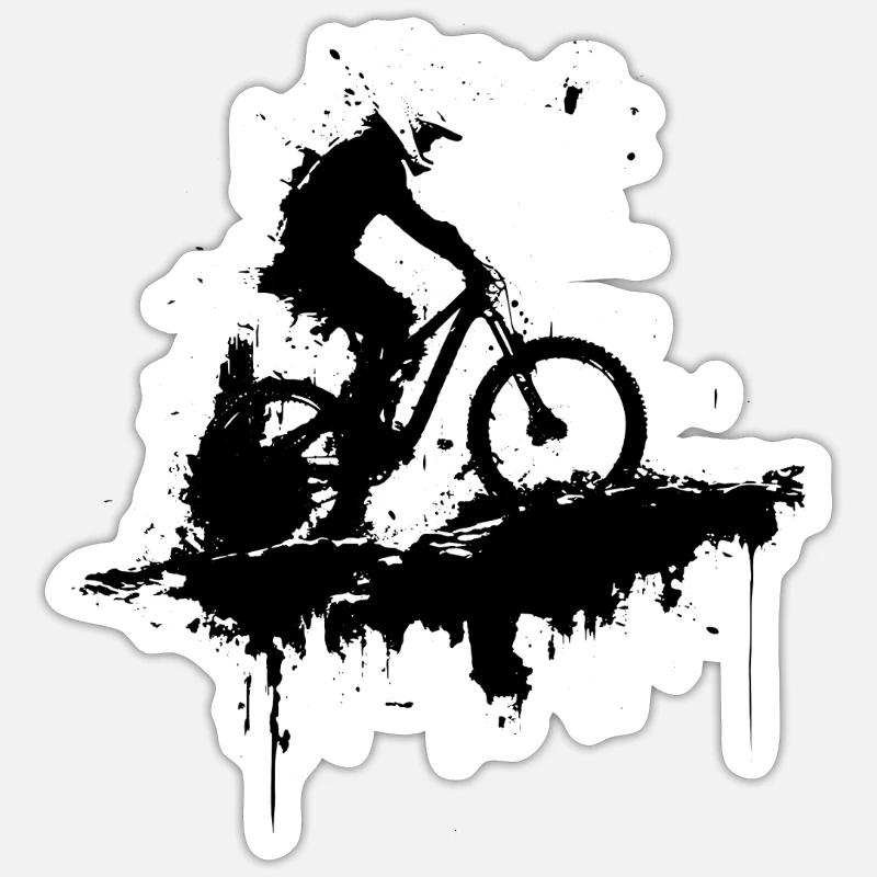 Vtt - Sticker taille S (10 x 10 cm) - blanc mat