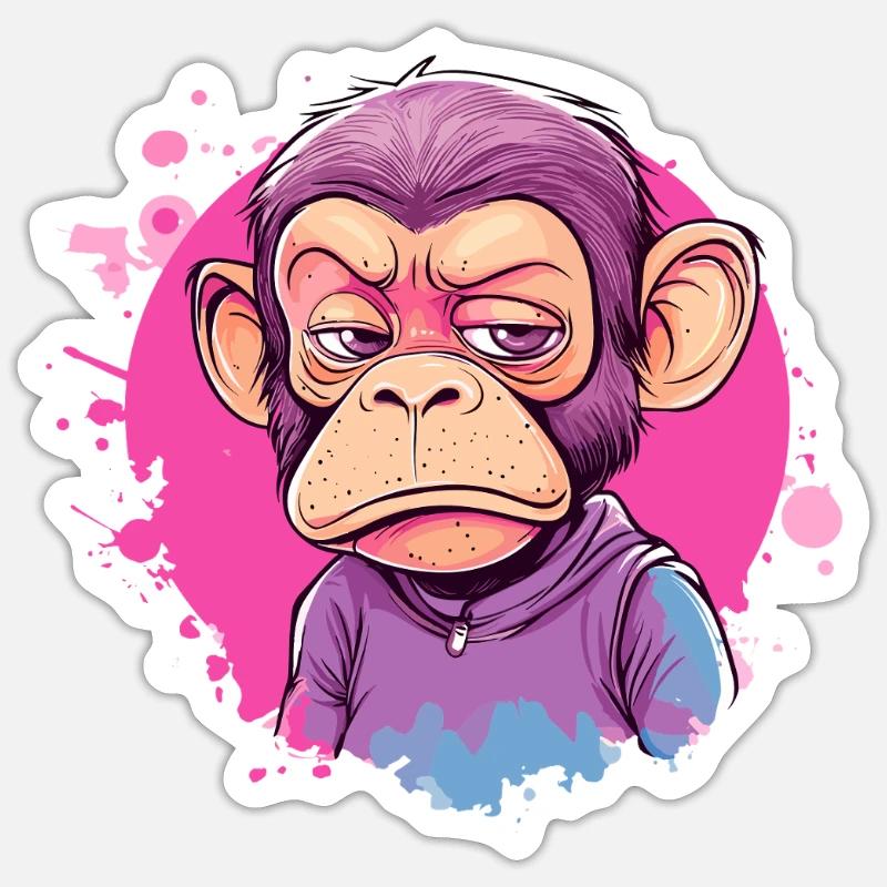 Grumpy Monkey Street Style Sticker size S (10 x 10 cm)