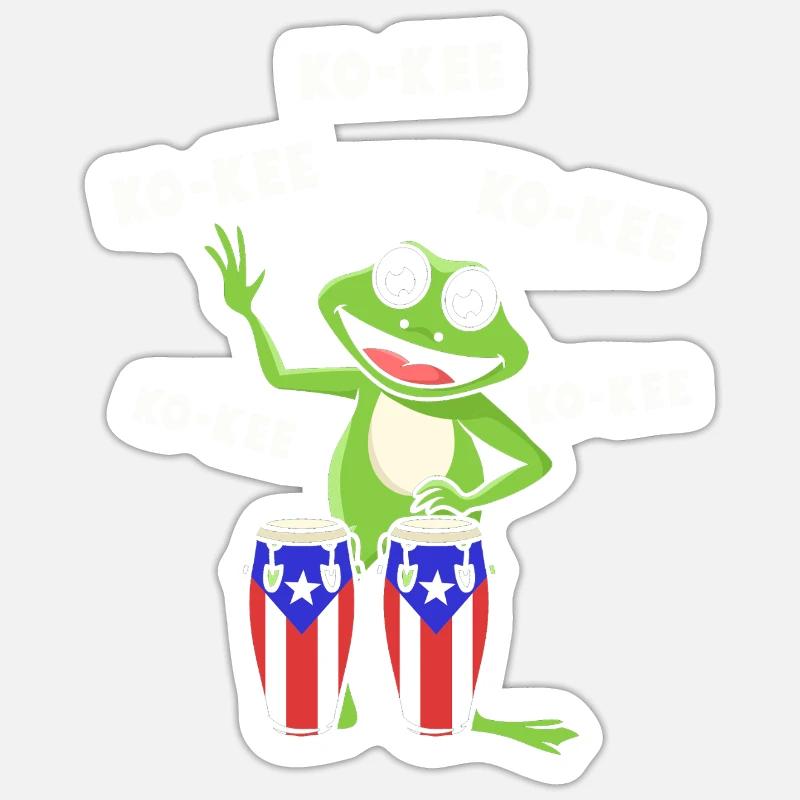 Ko-Kee Frog Playing Guitar Melody Sticker size S (10 x 10 cm)