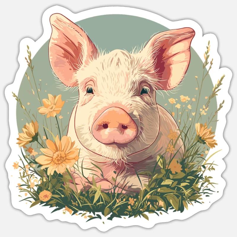 Cochon Cochon - Sticker taille S (10 x 10 cm) - blanc mat