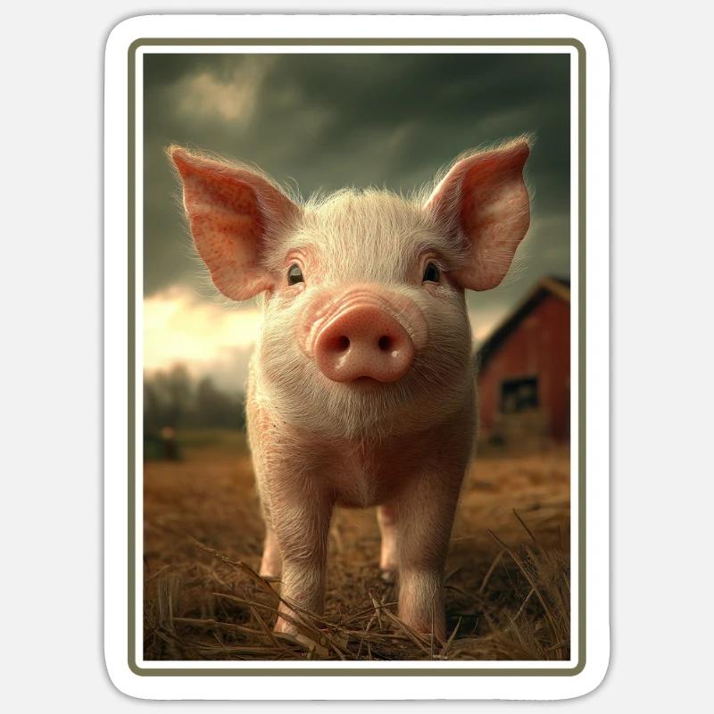 Cochon Cochon - Sticker taille S (10 x 10 cm) - blanc mat