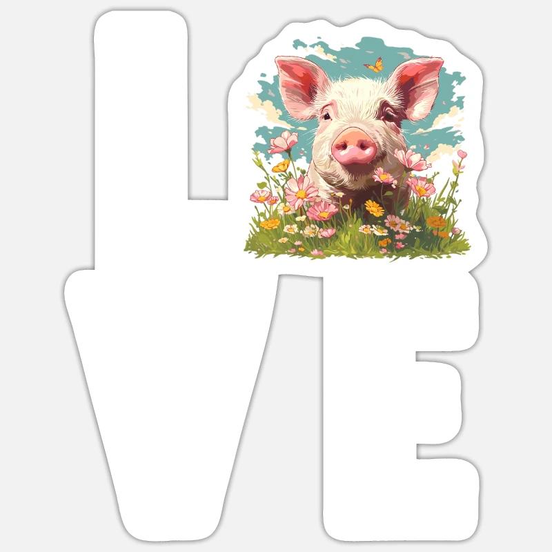 Cochon Cochon - Sticker taille S (10 x 10 cm) - blanc mat