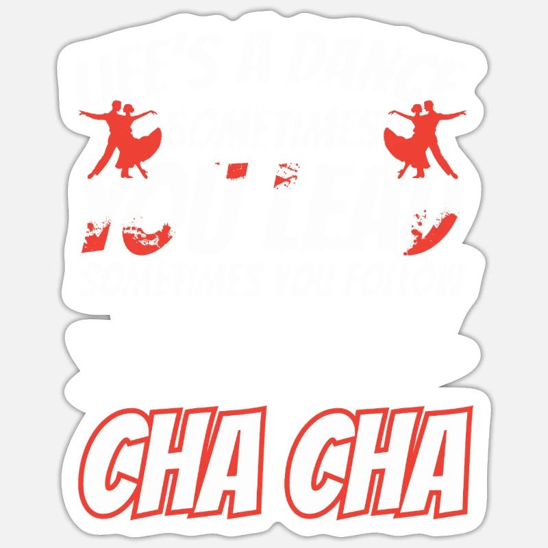 Danse ChaCha Danse - Sticker taille S (10 x 10 cm) - blanc mat