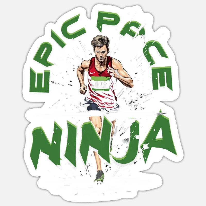 Marathon Marathonien Epic Pace Ninja Sticker taille S (10 x 10 cm)