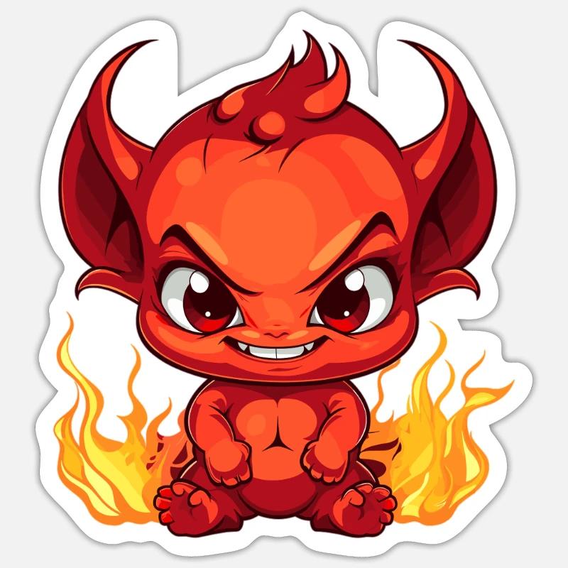 Fire Devil Baby Sticker size S (10 x 10 cm)