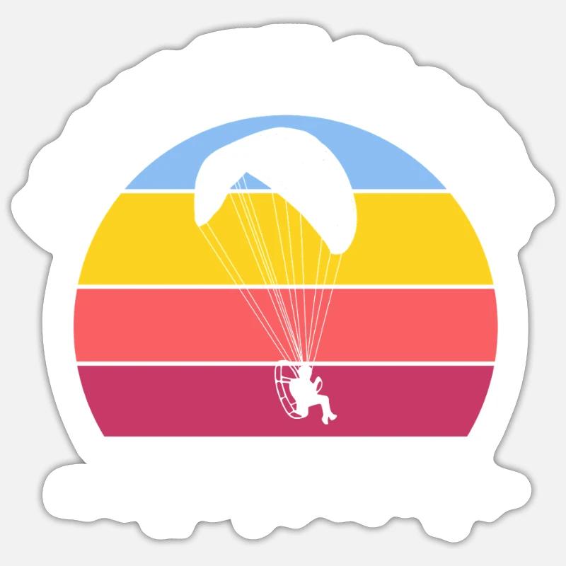 Au-dessus des nuages Passionné de paramoteur - Sticker taille S (10 x 10 cm) - blanc mat