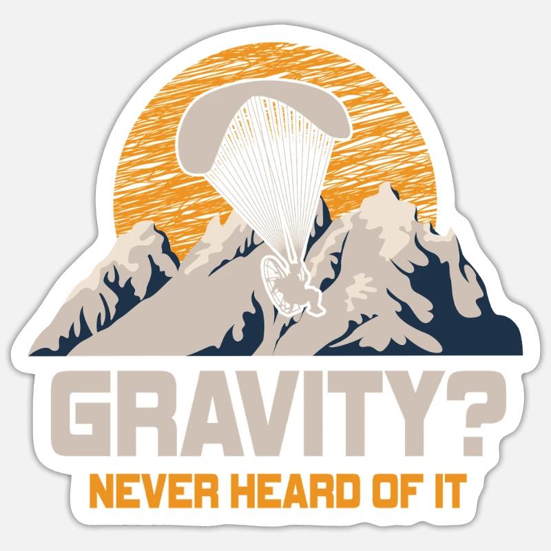 Lustiges Paramotor Gravitations-Meme - Sticker Größe S (10 x 10 cm) - Mattweiß