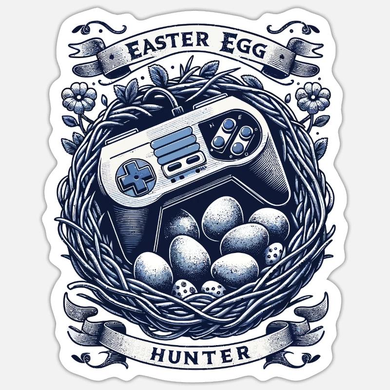 Easter Egg Hunter Gaming Retro Controller Sticker Größe S (10 x 10 cm)
