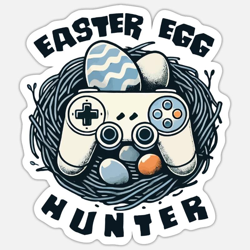 Easter Egg Hunter Gaming Controller Nest Sticker Größe S (10 x 10 cm)