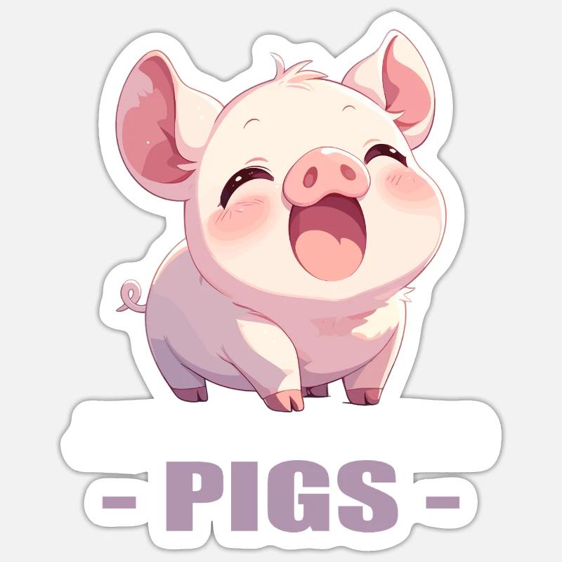 Cochon Cochon - Sticker taille S (10 x 10 cm) - blanc mat