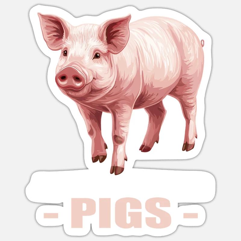 Cochon Cochon - Sticker taille S (10 x 10 cm) - blanc mat
