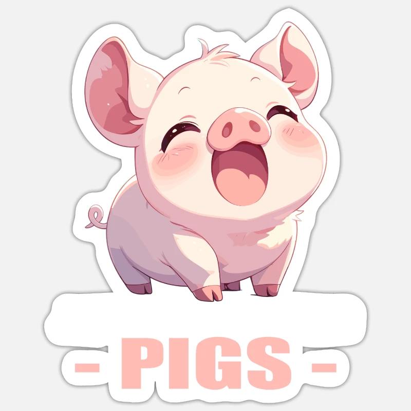 Cochon Cochon - Sticker taille S (10 x 10 cm) - blanc mat
