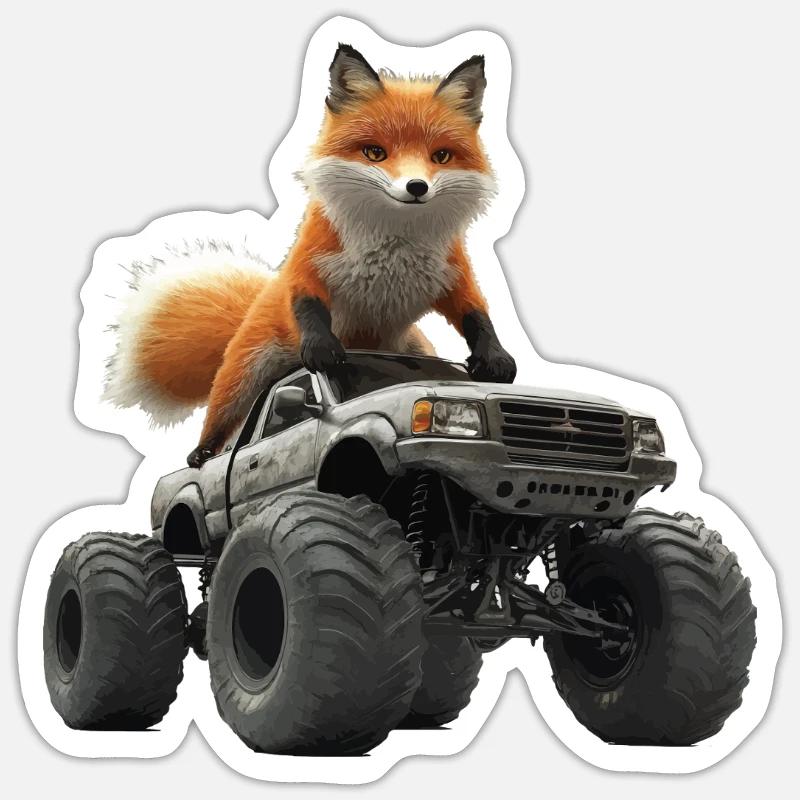 Fuchs - Sticker Größe S (10 x 10 cm) - Mattweiß