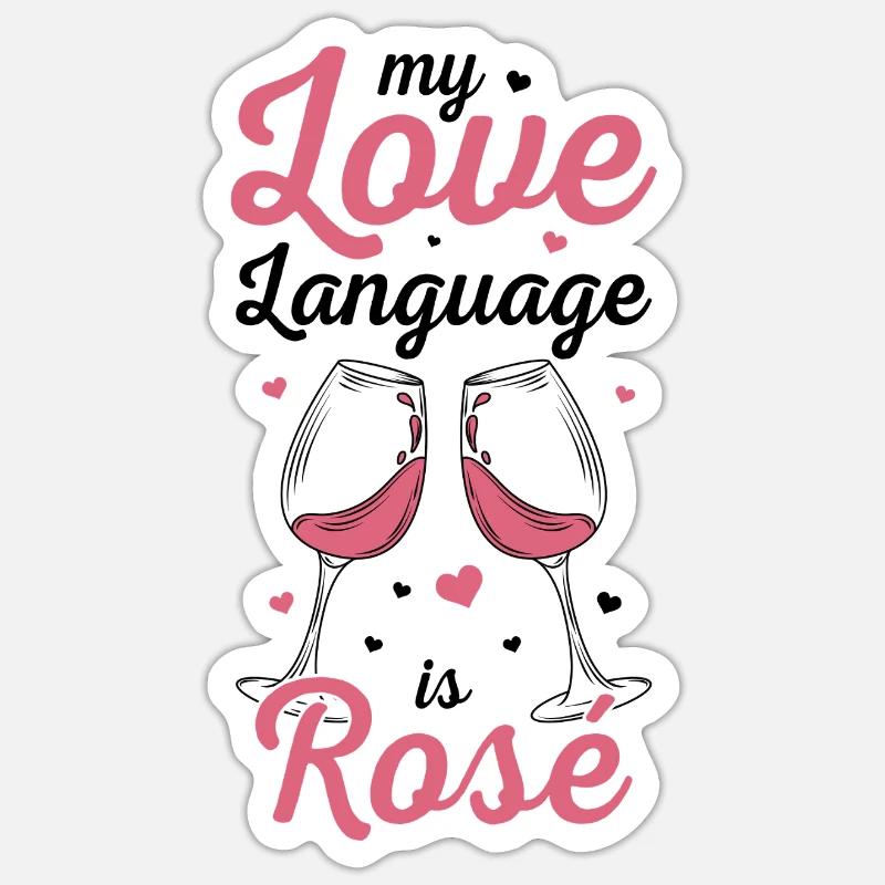 Wine Rosé - Sticker size S (10 x 10 cm) - white matte