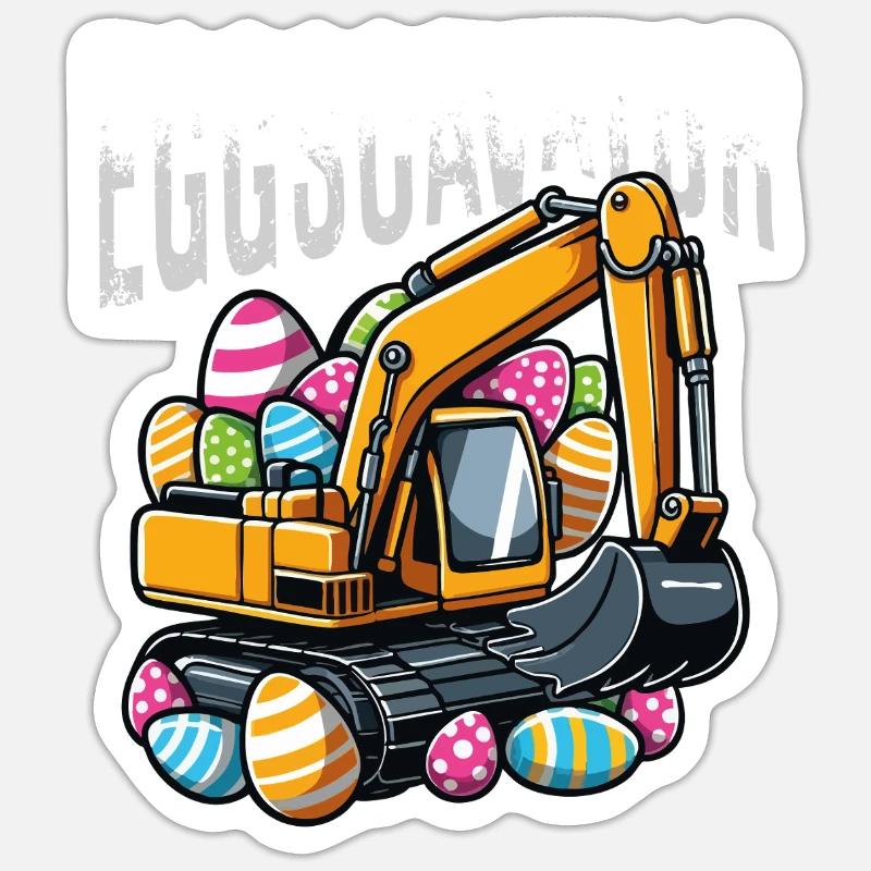 Eggscavator Funny Easter Excavator Excavator Sticker size S (10 x 10 cm)