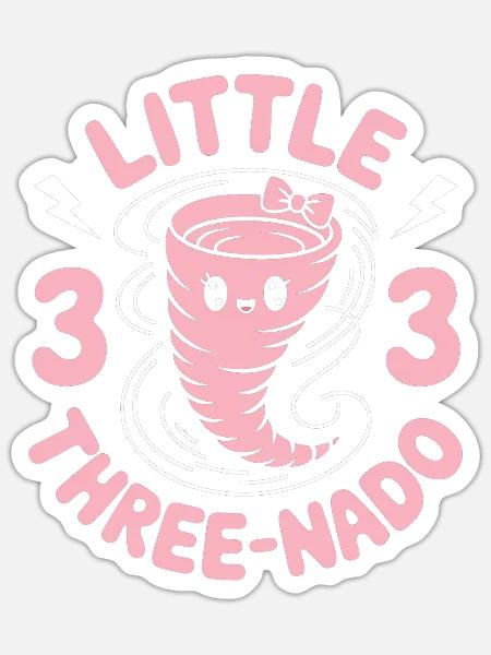 Kleiner Three-Nado kleiner Tornado - Sticker Größe S (10 x 10 cm) - Mattweiß