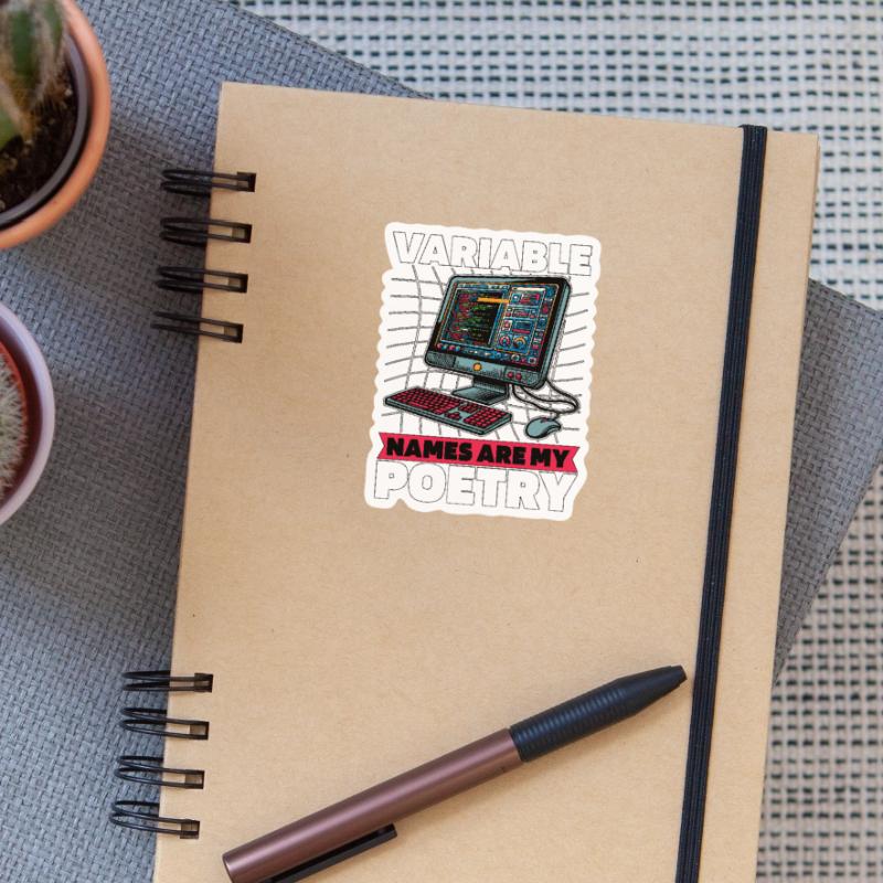 Coder Variable Names Are My Poetry Programmer Sticker Größe S (10 x 10 cm)