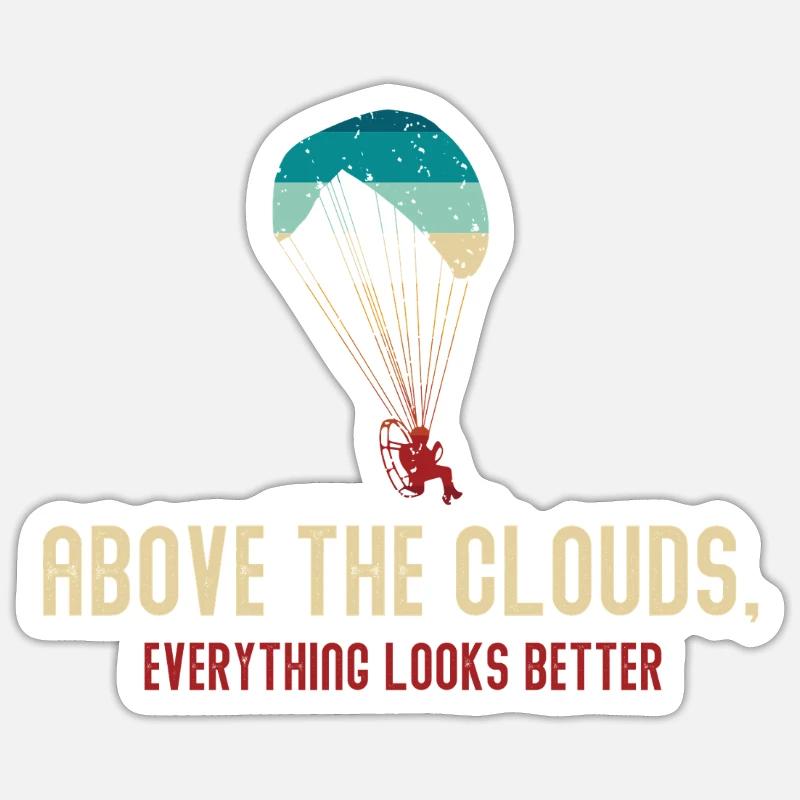 Above The Clouds Paramotor Enthusiast Sticker size S (10 x 10 cm)