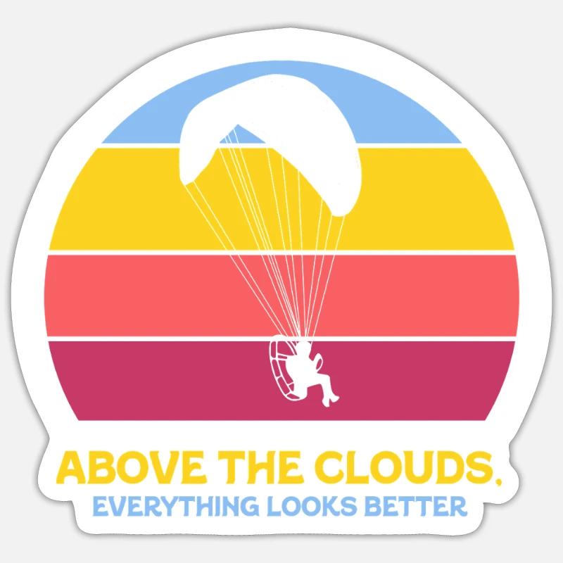 Above The Clouds Paramotor Enthusiast Sticker size S (10 x 10 cm)