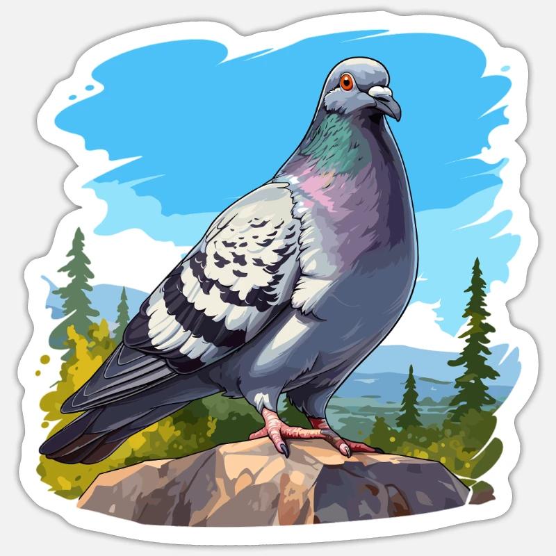 Tauben Taube - Sticker Größe S (10 x 10 cm) - Mattweiß