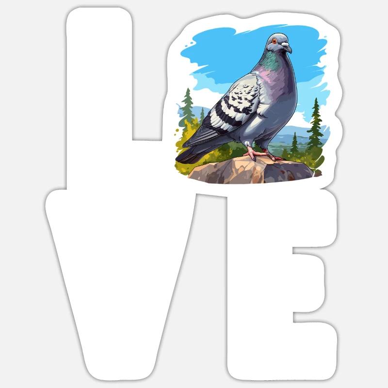 Tauben Taube - Sticker Größe S (10 x 10 cm) - Mattweiß
