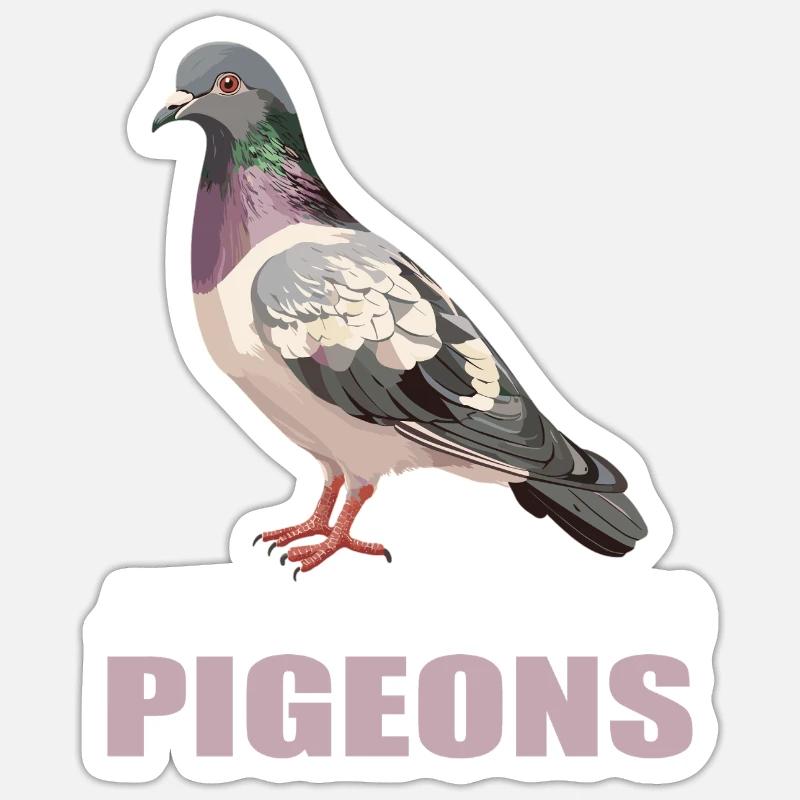 Tauben Taube - Sticker Größe S (10 x 10 cm) - Mattweiß