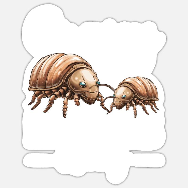 Crazy Pill Bugs Lady - Sticker size S (10 x 10 cm) - white matte