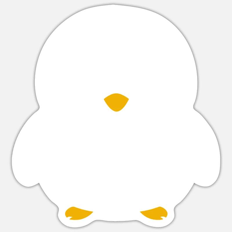 pingouin - Sticker taille S (10 x 10 cm) - blanc mat