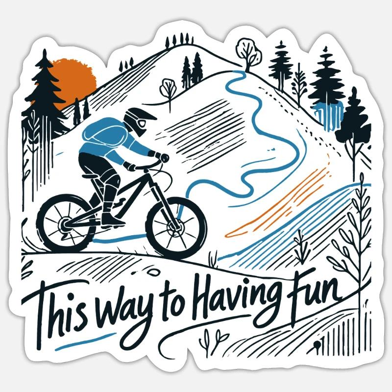 Aventure à vélo pour s’amuser - Sticker taille S (10 x 10 cm) - blanc mat