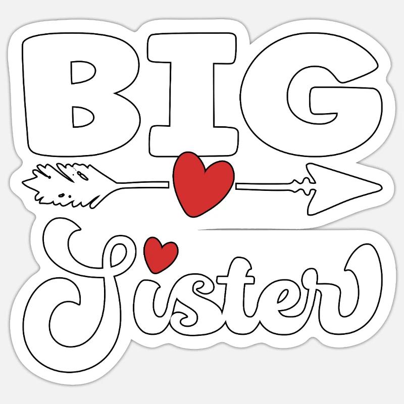 Grande Sœur - große Schwester - Sticker taille S (10 x 10 cm) - blanc mat