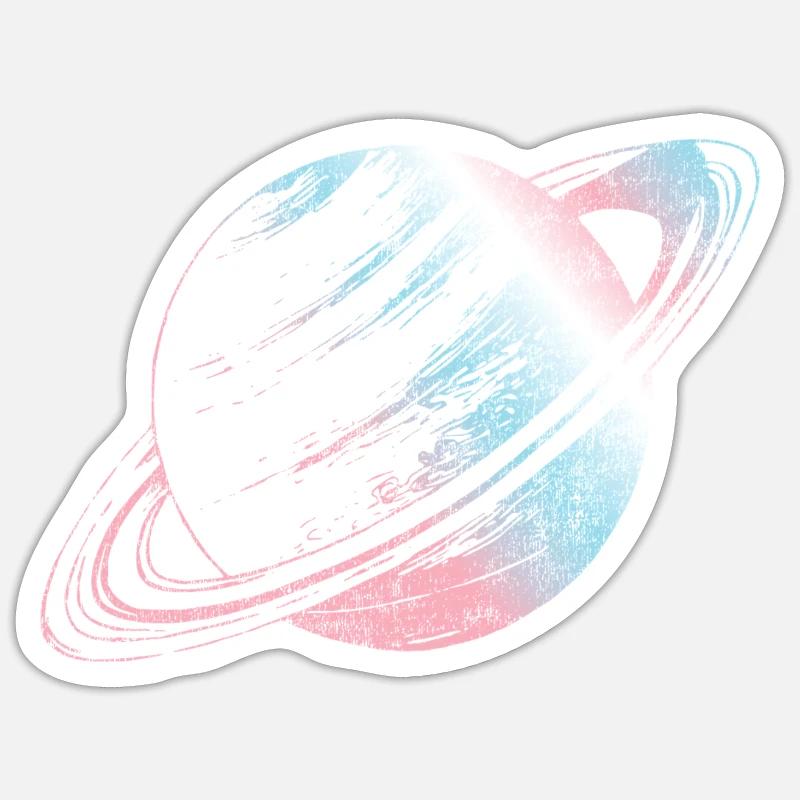 Fierté LGBT transgenre - Sticker taille S (10 x 10 cm) - blanc mat