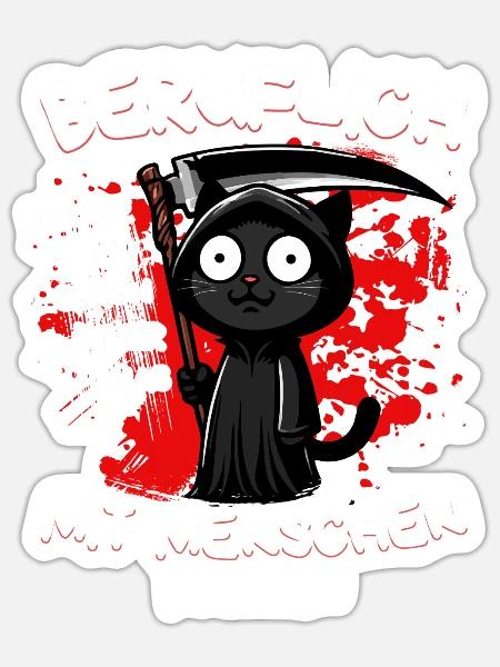 Beruflich wollte ich was mit Menschen machen Katze - Sticker Größe S (10 x 10 cm) - Mattweiß