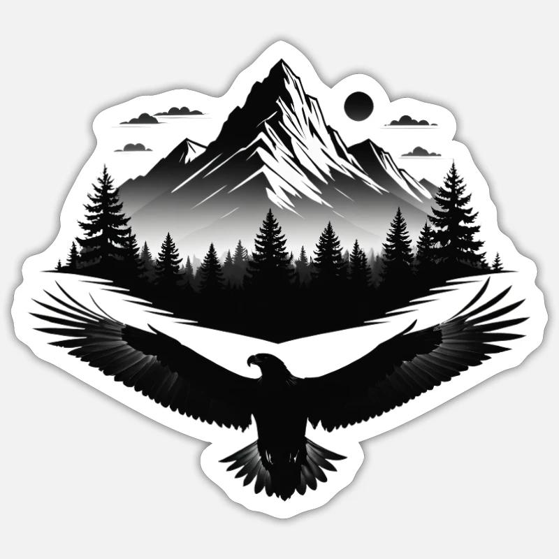 Eagle Mountain Majesty - Sticker size S (10 x 10 cm) - white matte