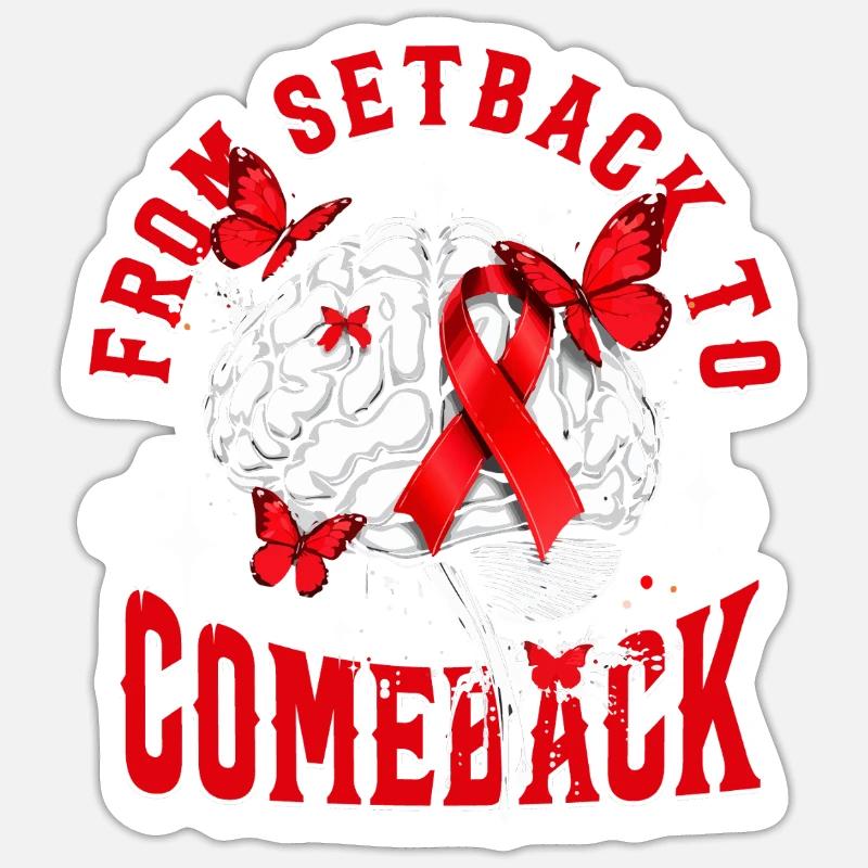 Schlaganfall Erholung From Setback To Comeback Sticker Größe S (10 x 10 cm)