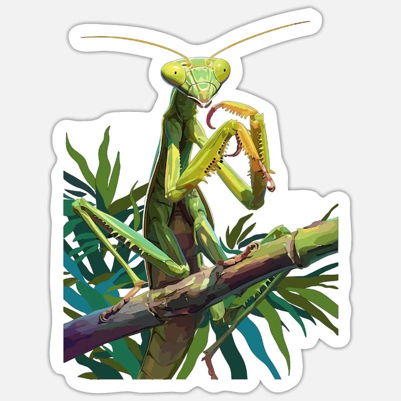 Gottesanbeterinnenen Gottesanbeterin - Sticker Größe S (10 x 10 cm) - Mattweiß