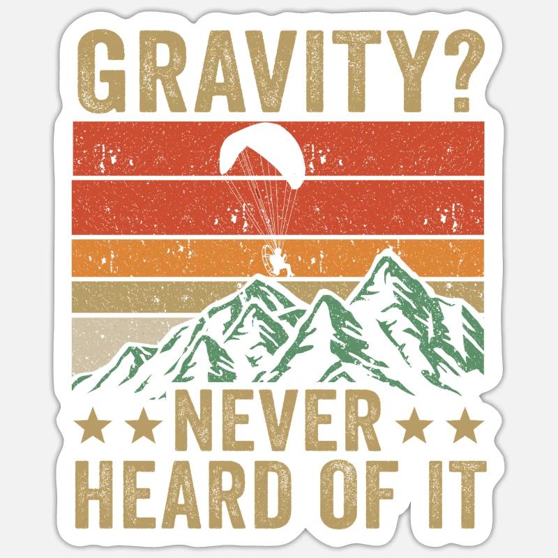 Lustiges Paramotor Gravitations-Meme - Sticker Größe S (10 x 10 cm) - Mattweiß