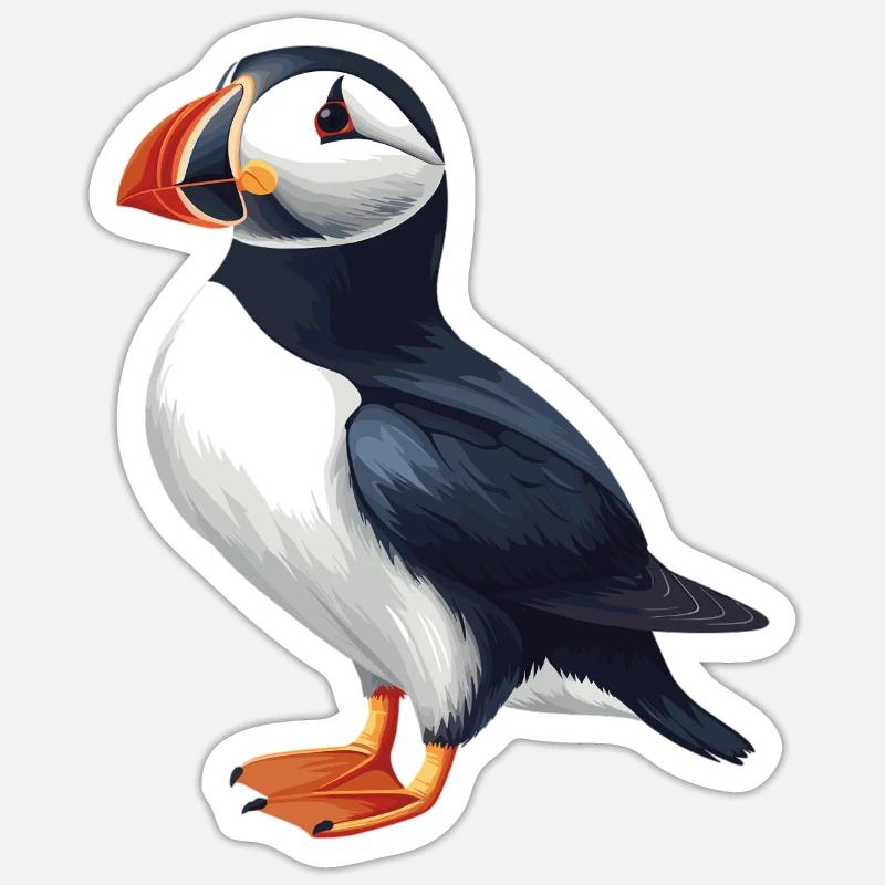 Puffin - Sticker size S (10 x 10 cm) - white matte